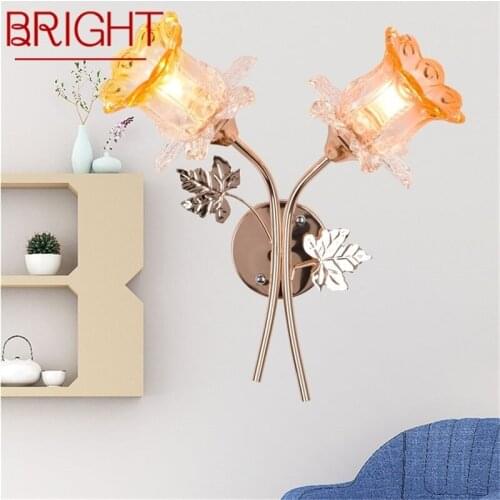 BRIGHT Wall Lamps Modern Creative LED Sconces Two Lights Flower Shape Indoor For Home Bedroom