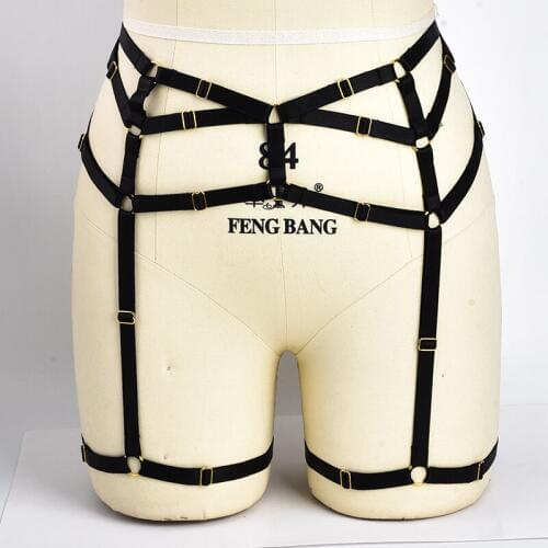 Sexy Wedding Garter Harness Fetish Leg Stockings Belt Bondage Harness Garter Belt Red Elastic Goth Lingerie Cage Suspender Belt