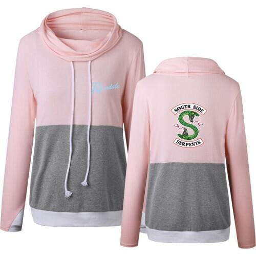 New Fashion Riverdale Hoodies Women Sweatshirts Hooded Pullover Sweatershirts Casual Long Sleeve Top Hooded Patchwork Jumper