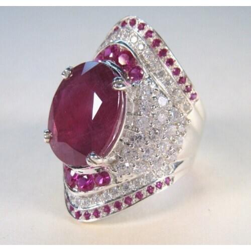 FDLK 2020 New Fashion Big Red Crystal Ring Vintage CZ Stone Wedding Ring for Woman Dropshipping