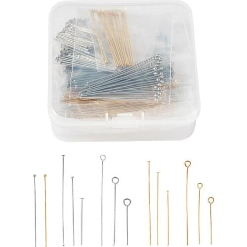 600pcs/box 304 Stainless Steel Eye Pins,Head pins and Ball Head pins Findings For DIY Jewelry Making Jewelry Accessories Supplie