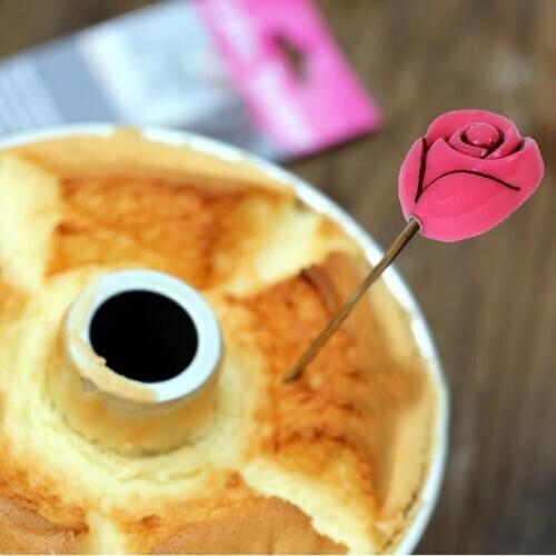1pcs Kitchen Cake Tester Detector Needles Bread Probe Stainless Steel Rose Pink Rod Long Needle Cake Tools