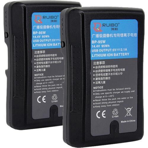2 PCS For SONY 6600mAh bp-95w broadcast camera battery power v-type hdw-800p dsr-250p HDW-800P PDW-850 DSR-250P DSR-600P