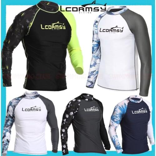 2021 LCDRMSY MENS RASH GUARDS BEACH LONG SLEEVES SURFING SWIMMING TOP SHIRTS WATER SPORTS GYM WETSUITS QUICK-DRYING UPF 50+ NEW