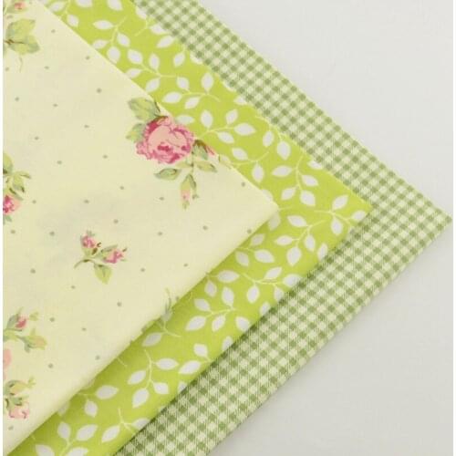 3 piece green fat quarter 40cmx50cm 100% cotton fabric patchwork quilting bedding sewing fabrics tecido home textile tissue