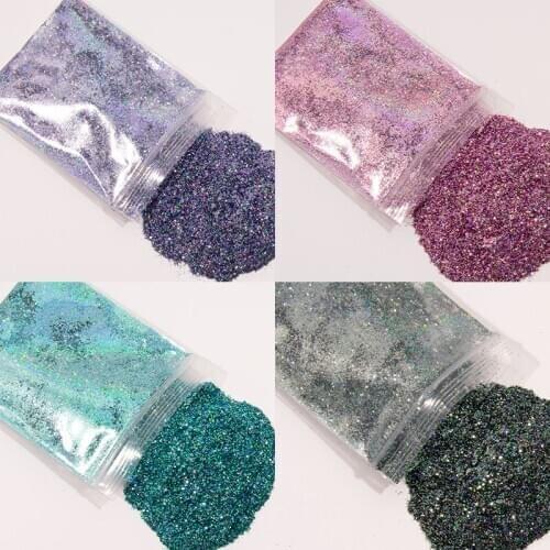 50G/Bag 1/128 Nail Glitter Extra Fine Rainbow Glitters Powder Dust UV Gel Polish Acrylic Nail Holo Cosmetic Grade Glitter 0.2mm