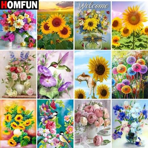 HOMFUN Full Square/Round Drill 5D DIY Diamond Painting "Bouquet landscape" Embroidery Cross Stitch 5D Home Decor Gift