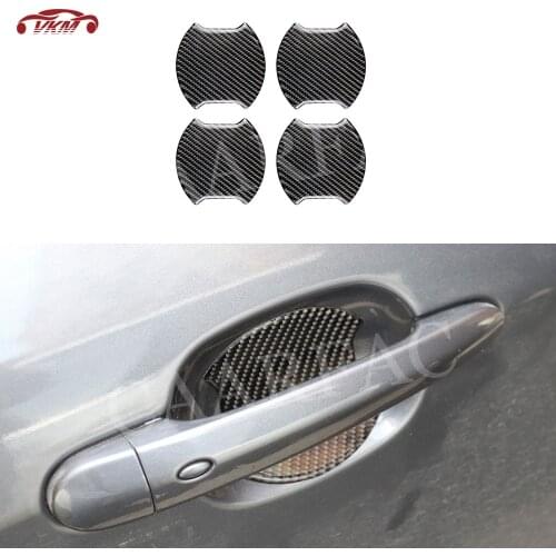 Carbon Fiber Car Door Handle Bowl Trim Cover Anti-scratch Protector Stickers For Toyota For BMW For VW Universal Car