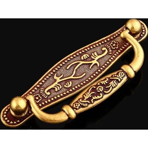 Free shipping American antique wardrobe door handle Drawer cabinet pull handles European furniture single hole small handle 78mm