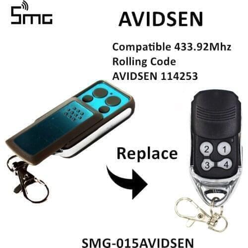 For AVIDSEN 114253 104251 104250 104257 104350 garage door opener 4 channel 433.92mhz remote control rolling code key fob