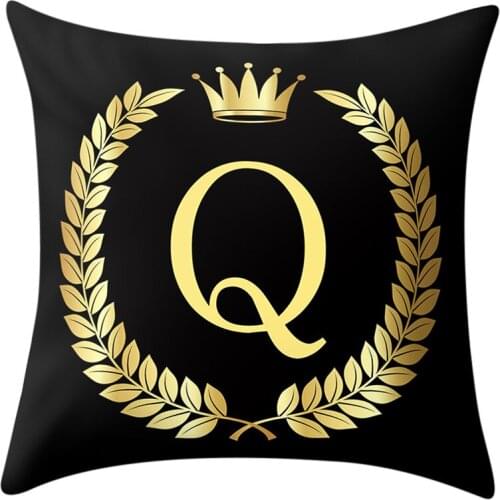 Home Decor Cushion Covers Modern Nordic Black Gold Letter Throw Pillows Cover Sofa Bed Decorative Livingroom Pillows Case