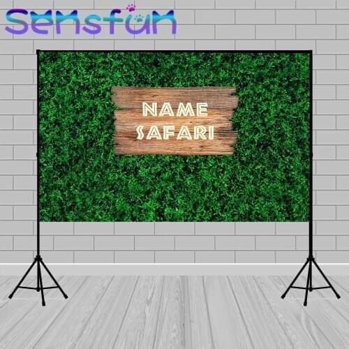 Green Leaves Background Safari Jungle Party Decor Customize Newborn Kids 1st Birthday Backdrop for Photo Studio Cake Table Cover