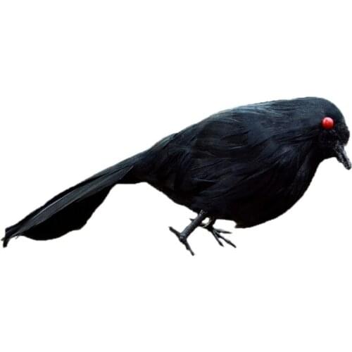 Simulation Crow Raven Woodland Black Birds Prop Halloween Display Event Party Garden Bar Decoration Ornament