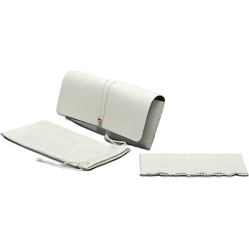 PU Leather Glasses Case Cover with Rope Buckle Storage Box Sunglasses Case Pouch H9ED