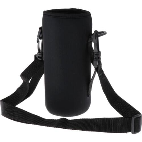 Insulated Sport Water Bottle Cover Sleeve Holder Cooler Carrier Black