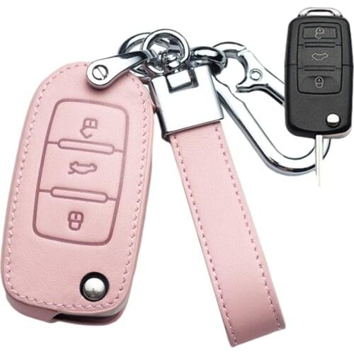 Leather Car Key Cover Case for VW Volkswagen Tiguan MK1 MK2 Magotan Passat B5 B8 Polo Golf 4 5 6 7 mk7 Jetta POLO Eos Scirocco