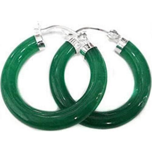 Hot Sell ladys beautiful round green Natural Stoneearrings