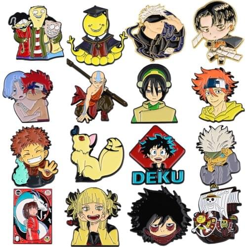 DZ2362 Japanese Anime Manga Jujutsu Kaisen Cute Enamel Pin Badge Cartoons Collar Lapel Pin for Backpack Decoration Jewelry Gifts