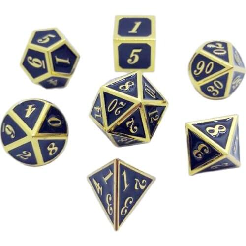 Digital Metal Dice Set 7 Pieces/Set TRPG Board Multiplayer Entertainment Game Dice Set Zinc Alloy High Quality Dice 2020 New