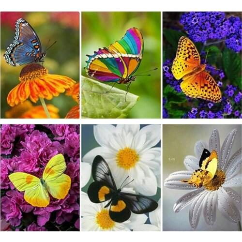 Butterfly Craft DIY Diamond Painting Full Round or Square Rhinestone Mosaic Diamante Embroidery Cross Stitch Kits Wall Art Gift