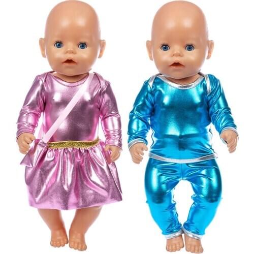 2020 New Fashionable sequined suit Doll clothes Fit For 43cm/17inch baby Doll Reborn Babies Clothes And 17inch Doll Accessories