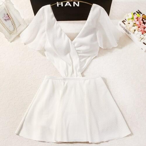 2021 New Women Solid White One Piece Swimwear Sexy Swim Beach Dress Summer Female Swimsuit Swimming Bathing Suit Beachwear