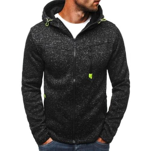 2021Spring and Autumn New Mens Sweater Sports and Leisure Jacquard Fleece Cardigan Hooded Jacket Man Hoodies Men Clothing