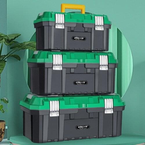 ERNIV High qau lity Large stainless steel toolbox household maintenance electrician Tool Box portable Toolsboxes