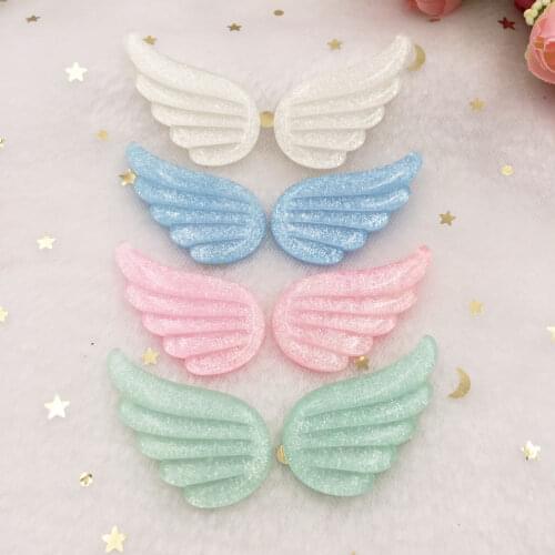 Mixed Glitter Wings Flat Back Cabochon stone Miniature pattern applique ornament christmas craft DIY scrapbook OW90