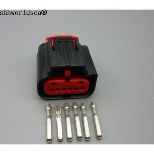 Shhworldsea 5/30/100sets kit 6pin 6way 1.2mm auto waterproof connectors housing 1438153-5
