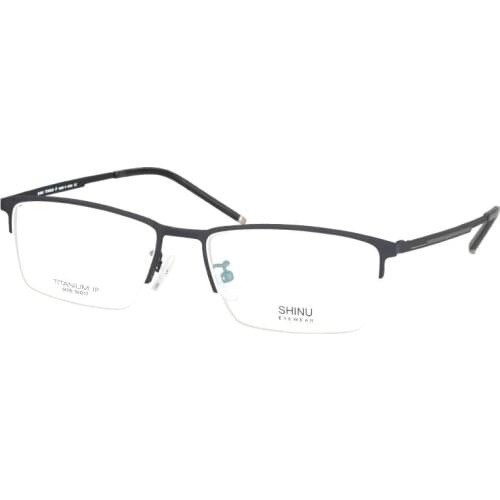 SHINU Pure Titanium Glasses Frame Men Square Eyewear 2021 New Male Classic half Optical Prescription Eyeglasses Frames T6095