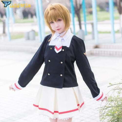 Card Captor Sakura School Uniform Cosplay Costume with Wig