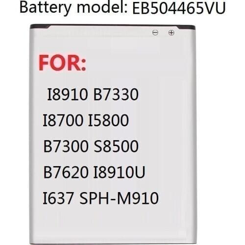 Replacement Battery EB504465VU For Samsung S8530 S8500 i5700 W799 i5800 I5801 I329 B7620 I8700 B7330 1500mAh