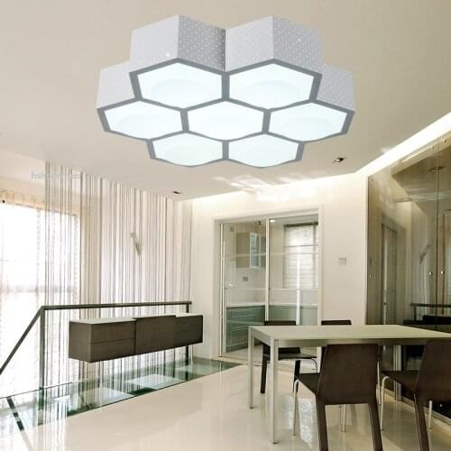 LED modern simple living room Ceiling lights creative honeycomb light acrylic dimming warm bedroom Ceiling lamp 110-240V