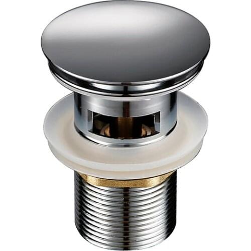 Bagnolux Polished Silver Bathroom Basin Drainer Short Round Pop-Up Durable Easy To Clean Hotel Sink Drainer