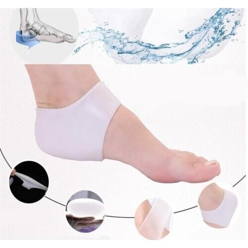 2PCS Silicone Moisturizing Gel Heel Sock Cracked Foot Skin Gel Care Support Protector Socks Peds Sports Safety Foot Care Tool
