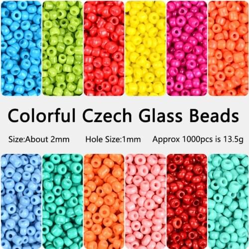 1000pcs/Lot 2mm Charm Czech Glass Seed Beads for Jewelry Making Earring Necklace Bracelet Charms Handmade DIY Kralen Bijoux