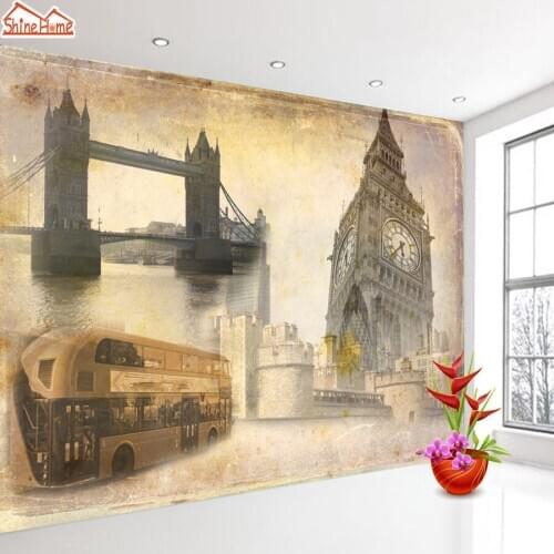 Modern City Landmark 3d Wallpaper Roll Home Decoration Living Room Bedroom TV Background Wall Sticker Vinyl Waterproof 3d paper