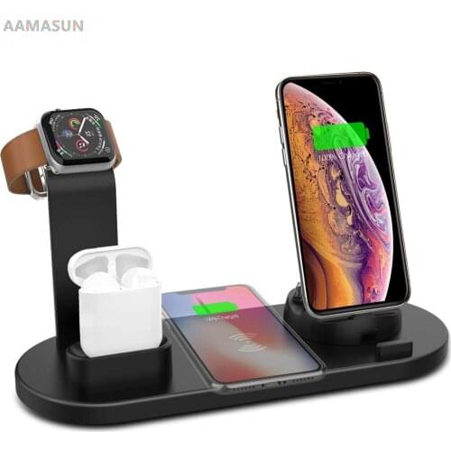 4 in 1 Wireless Charging Stand For Apple Watch 6 5 4 3 iPhone 12 11 X XS XR 8 Airpods Pro 10W Qi Fast Charger Dock Station