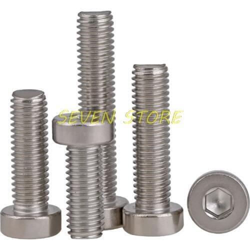 50Pcs M3 M4 x 4 5 6 8 10 12 14 16 18 20 25 30mm SS304 Stainless Steel Hex Socket Thin Allen Head Cap Screw