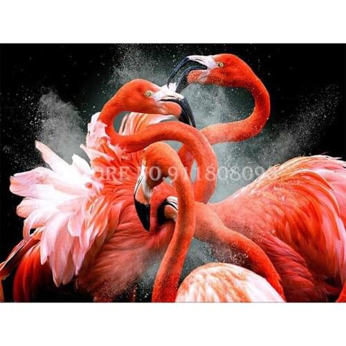 5D Diamond Painting Flamingo Animal Imitation Cross Stitch Set Crafts Resin Full Diamonds Can Be Customized For Home Decoration