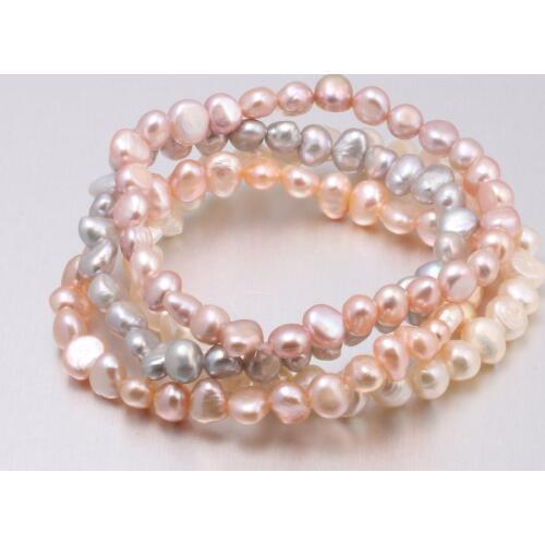 2020 High Quality 6-7 mm Freshwater Irregular Pearl Bracelets Natural Pearl Bracelet for Women Pearl Bracelet