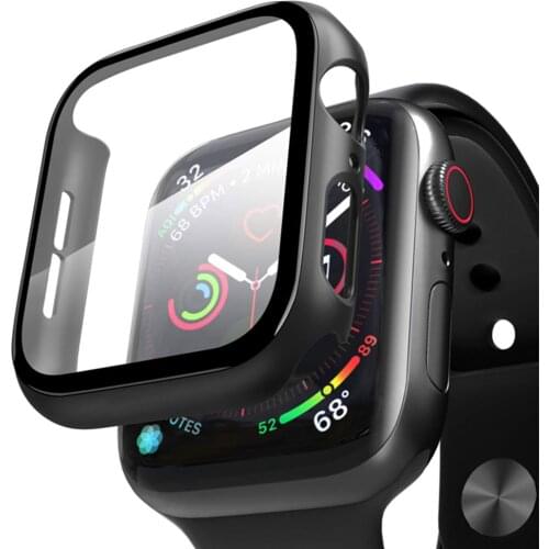 Cover for apple watch case 44mm 40mm 38mm 42mm iwatch case screen protector bumper Tempered Glass apple watch series 6 se 5 4 3