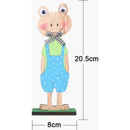 Wooden holiday rabbit frog owl stand decoration cartoon Easter Decoration DIY decoration party supplies party holiday decoration
