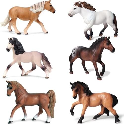High Quality PVC Farm Animals Horses Action Figures Model Collection Children Education Toys for Kids Gift Home Decoration