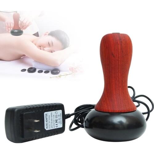 Electric Heating Face Massager Portable SPA Massage Relax Tool Natural Stone Needle Head Neck Lifting Wrinkle Removal Firming