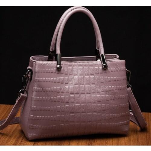 Europe And The United States New Leather Crocodile Grain Leather Fashion Brand Womens Handbags Retro Handmade Shoulder Bags