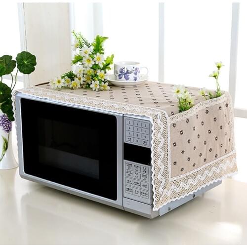 Hot Sale Simple Lace Microwave Dustproof Pil-proof Cover Towel Multi-function Electric Oven With Storage Bag Home Decoration