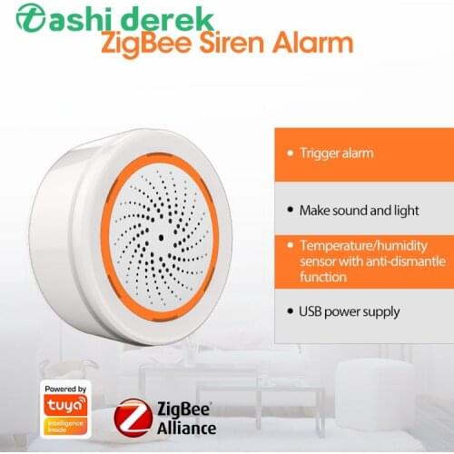 Graffiti ZigBee intelligent USB/ battery powered audible and visual alarm temperature and humidity three-in-one sensor