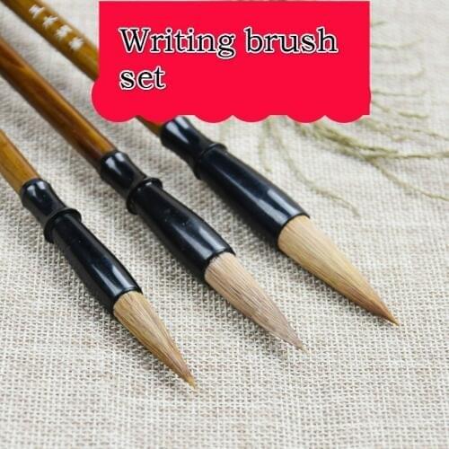 Calligraphy Pen Caligrafia 3pcs/set Chinese Wolf Woolen Hair Brushes Chinese Painting Writing White Clouds Calligraphy Pen